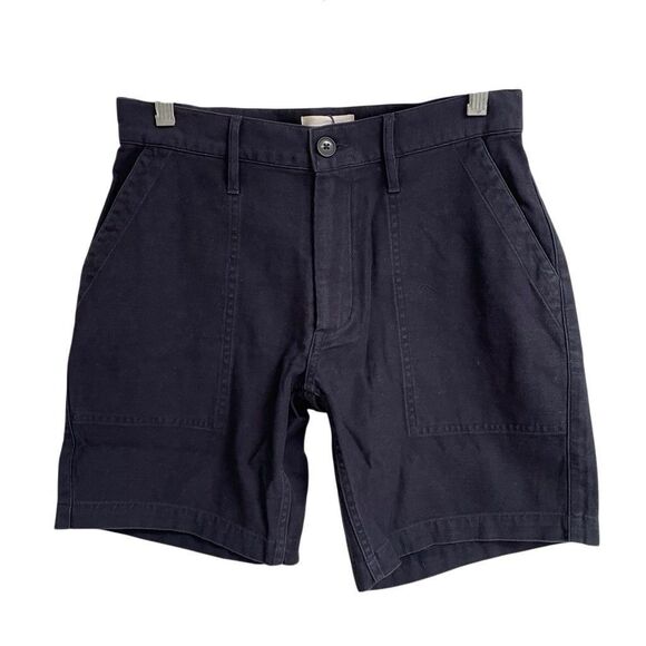 Taylor Stitch The Trail Short Mens 28 & 29 In Navy Blue Slub Sateen NEW HTF